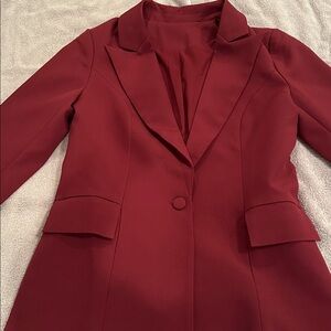 Elegant Burgundy Blazer